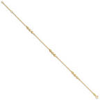 Leslie's 14K Polished Station 9in Plus 1in ext. Anklet - Image 2
