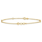 Leslie's 14K Polished Station 9in Plus 1in ext. Anklet - Image 3