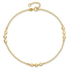 Leslie's 14K Polished Station 9in Plus 1in ext. Anklet - Image 4