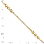 Leslie's 14K Polished Station 9in Plus 1in ext. Anklet - Image 5