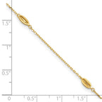 Leslie's 14K Polished and Textured Station 9in Plus 1in ext. Anklet - Image 5