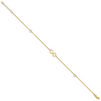 Leslie's 14K Two-tone Polished Infinity Open Heart 9in Plus 1in ext. Anklet - Image 2