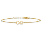 Leslie's 14K Two-tone Polished Infinity Open Heart 9in Plus 1in ext. Anklet - Image 3