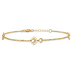 Leslie's 14K Polished and Textured 9in Plus 1in ext. Anklet - Image 3