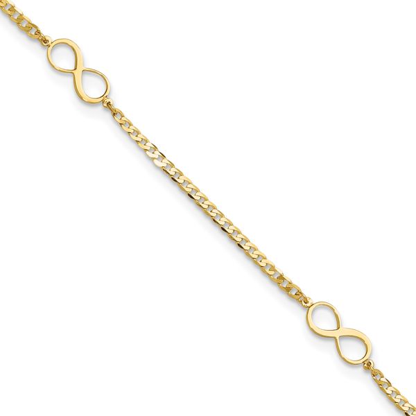 Leslie's 14k Polished Infinity Symbol 9in Plus 1in ext. Anklet