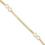 Leslie's 14k Polished Infinity Symbol 9in Plus 1in ext. Anklet
