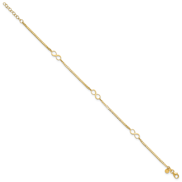 Leslie's 14k Polished Infinity Symbol 9in Plus 1in ext. Anklet - Image 2