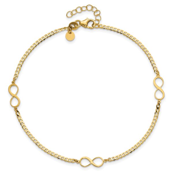 Leslie's 14k Polished Infinity Symbol 9in Plus 1in ext. Anklet - Image 4