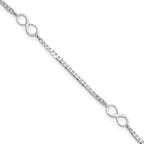 Leslie's 14k White Gold Polished Infinity 9in Plus 1in ext. Anklet