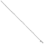 Leslie's 14k White Gold Polished Infinity 9in Plus 1in ext. Anklet - Image 2