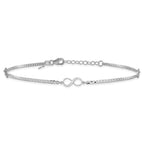 Leslie's 14k White Gold Polished Infinity 9in Plus 1in ext. Anklet - Image 3