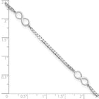 Leslie's 14k White Gold Polished Infinity 9in Plus 1in ext. Anklet - Image 5