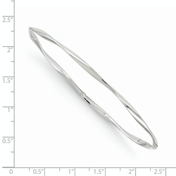 Leslie's 14K White Gold Polished Twisted Slip-on Bangle - Image 2