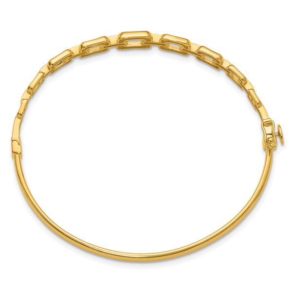 14K Polished Fancy Hinged Bangle - Image 2