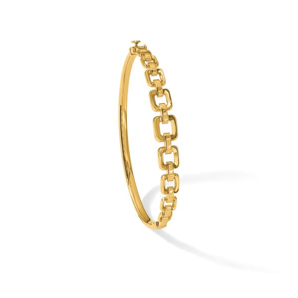 14K Polished Fancy Hinged Bangle - Image 4