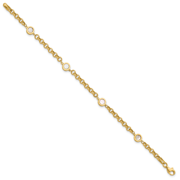 Leslie's 14K Polished Mother of Pearl Link Bracelet - Image 2