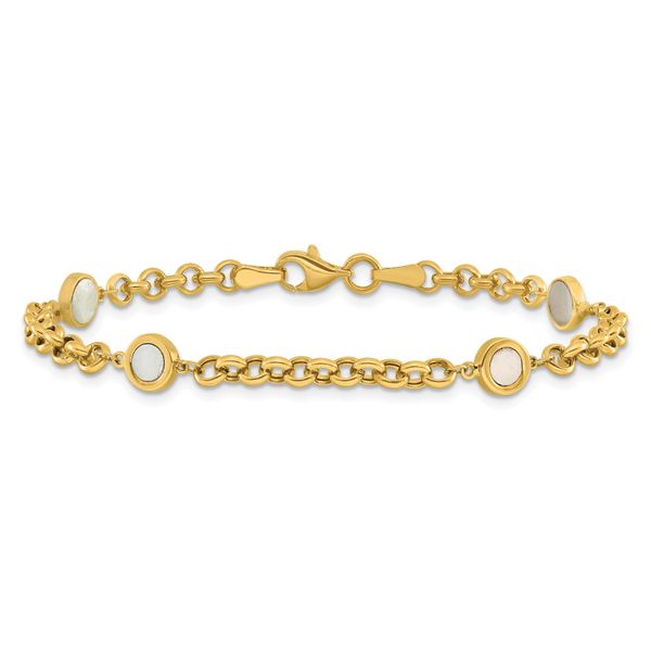 Leslie's 14K Polished Mother of Pearl Link Bracelet - Image 3