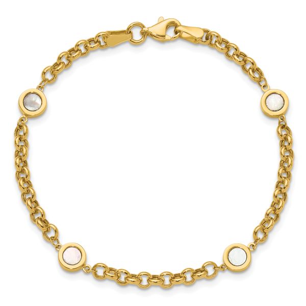 Leslie's 14K Polished Mother of Pearl Link Bracelet - Image 4
