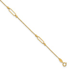 Leslie's 14K Polished and Diamond-cut Fancy 9in Plus 1in ext. Anklet