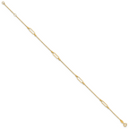 Leslie's 14K Polished and Diamond-cut Fancy 9in Plus 1in ext. Anklet - Image 2