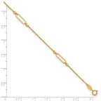 Leslie's 14K Polished and Diamond-cut Fancy 9in Plus 1in ext. Anklet - Image 5