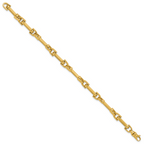 Leslie's 14K Polished and Satin Fancy Link Bracelet - Image 2