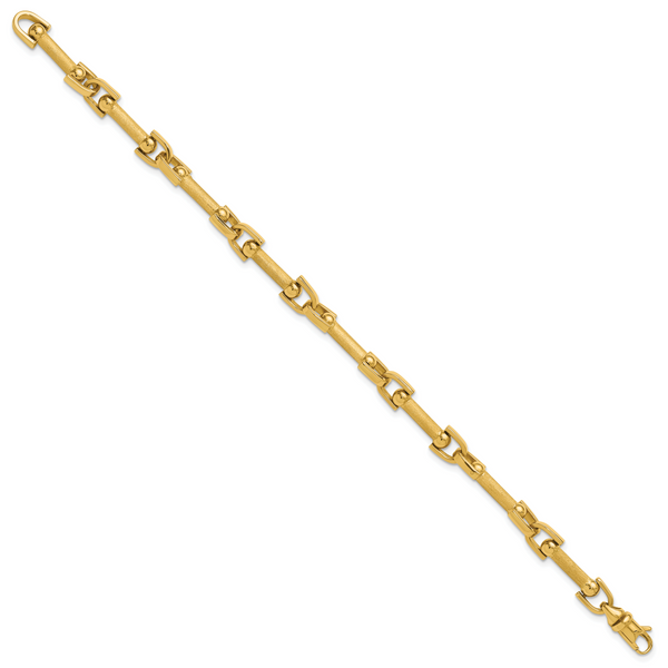 Leslie's 14K Polished and Satin Fancy Link Bracelet - Image 2