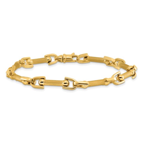 Leslie's 14K Polished and Satin Fancy Link Bracelet - Image 3
