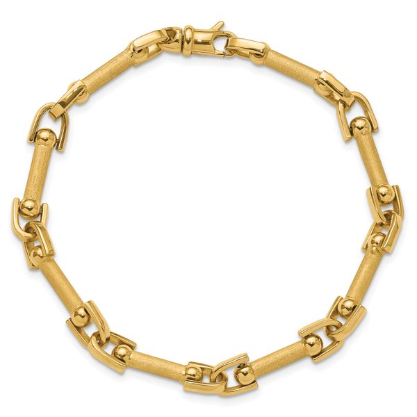 Leslie's 14K Polished and Satin Fancy Link Bracelet - Image 4