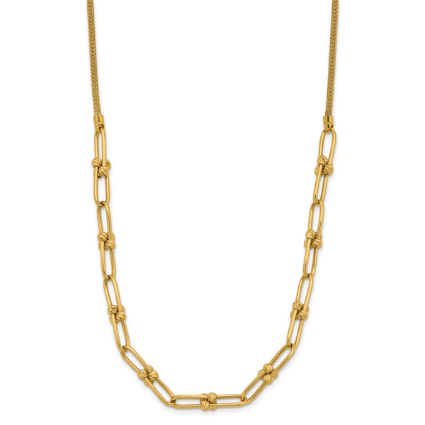 Leslie's 14K Polished and Diamond-cut Fancy Link Necklace - Image 2