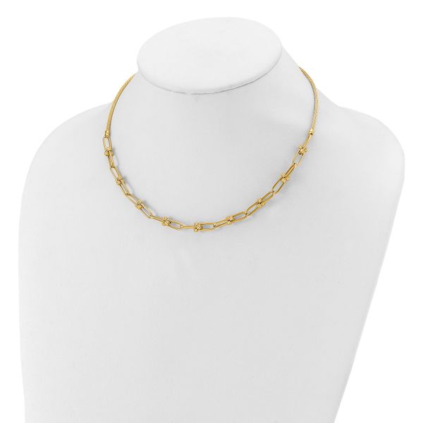 Leslie's 14K Polished and Diamond-cut Fancy Link Necklace - Image 3