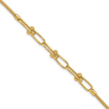 Leslie's 14K Polished/Diamond-cut/Textured Fancy Link Bracelet