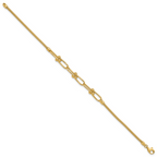 Leslie's 14K Polished/Diamond-cut/Textured Fancy Link Bracelet - Image 2