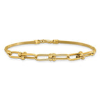 Leslie's 14K Polished/Diamond-cut/Textured Fancy Link Bracelet - Image 3