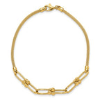 Leslie's 14K Polished/Diamond-cut/Textured Fancy Link Bracelet - Image 4