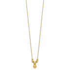 Leslie's 14K Polished and Diamond-cut Beads with 1in ext. Necklace - Image 2