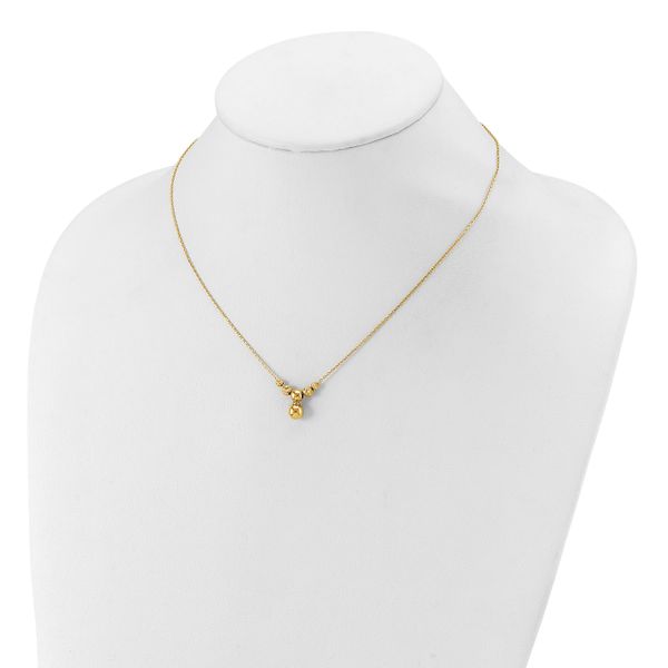 Leslie's 14K Polished and Diamond-cut Beads with 1in ext. Necklace - Image 3