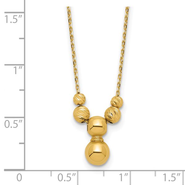Leslie's 14K Polished and Diamond-cut Beads with 1in ext. Necklace - Image 5
