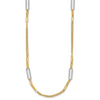Leslie's 14K Two-tone Polished and Textured Fancy Link Necklace - Image 2