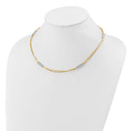 Leslie's 14K Two-tone Polished and Textured Fancy Link Necklace - Image 3