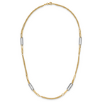 Leslie's 14K Two-tone Polished and Textured Fancy Link Necklace - Image 4