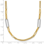Leslie's 14K Two-tone Polished and Textured Fancy Link Necklace - Image 5