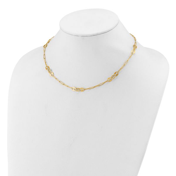 Leslie's 14K Polished and Textured Fancy Link Necklace - Image 3