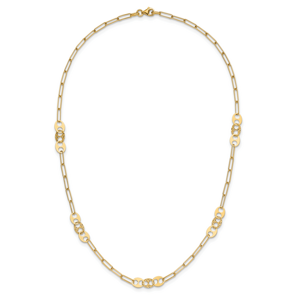 Leslie's 14K Polished and Textured Fancy Link Necklace - Image 4