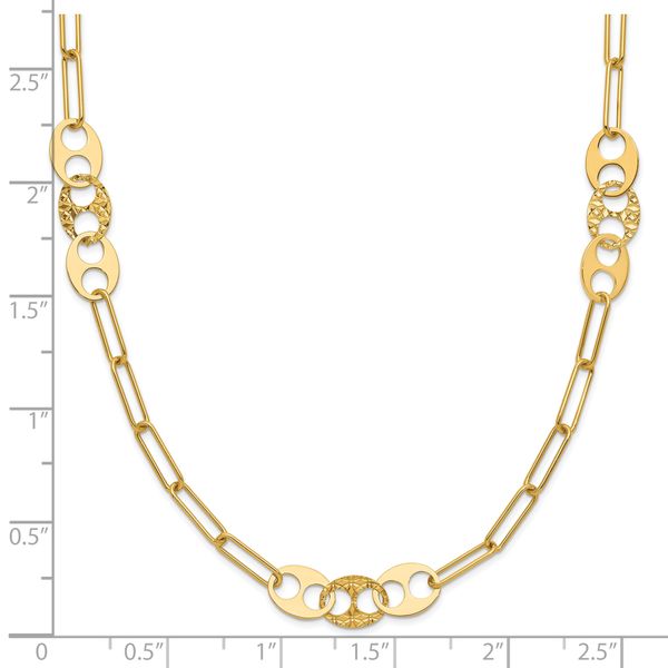 Leslie's 14K Polished and Textured Fancy Link Necklace - Image 5