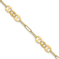 Leslie's 14K Polished and Diamond-cut Fancy Link Bracelet