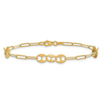 Leslie's 14K Polished and Diamond-cut Fancy Link Bracelet - Image 3