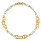 Leslie's 14K Polished and Diamond-cut Fancy Link Bracelet - Image 4