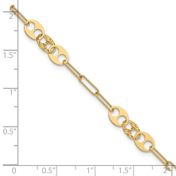 Leslie's 14K Polished and Diamond-cut Fancy Link Bracelet - Image 5