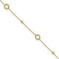 Leslie's 14K Polished and Diamond-cut 10in Plus 1in ext. Anklet